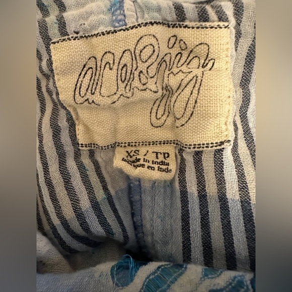 Ace & Jig Blue Striped Jumpsuit Pants Romper XS See pix! Anthropologie - Picture 3 of 7